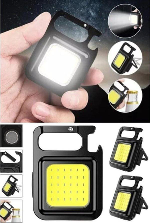 Adm Store 2 Adet USB Şarj Edilebilir Lamba El Feneri Mini LED Anahtarlık Taşınabilir Kamp Feneri - Image 1