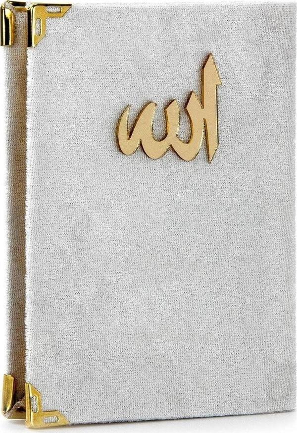 Adm Store Anneye Babaya Eşe Hediye Kadife Yasin Çanta Boy Gri - Image 1