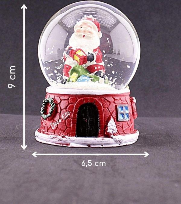 Adm Store Dekoratif Yılbaşı Yeni Yıl Noel Baba Temalı Orta Boy Işıklı Kar Küresi 9 cm - Image 1