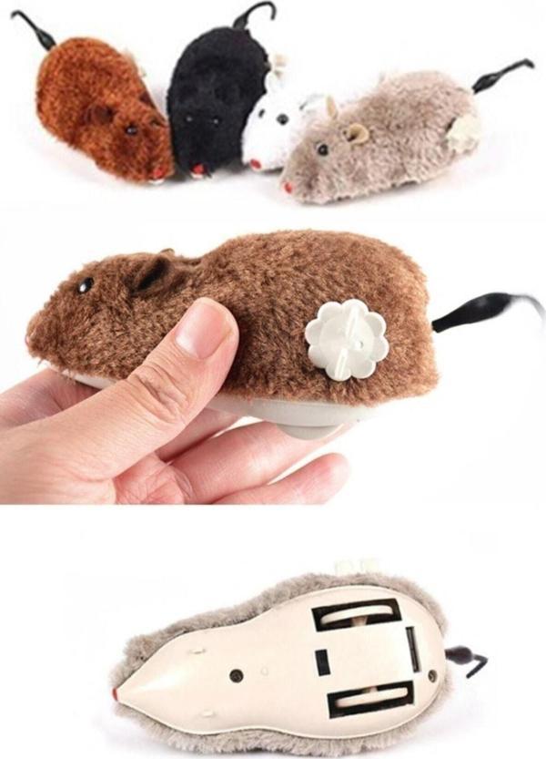 Adm Store Kedi Oyuncağı Kurmalı Fare Pelüş Oyuncak 14 Cm Şaka Oyuncağı - Image 1