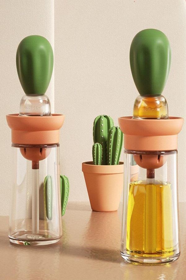 Adm Store Kendinden Fırçalı Ve Kapaklı Cam 180 Ml Yağlık Yağdanlık Sosluk Sirkelik Şişesi Zeytinyağı - Image 1