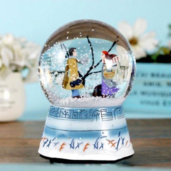 Adm Store Kış Masalı Orta Boy Kar Küresi Işıklı Müzikli Yeni Yıl Yılbaşı 12 cm Boy - Image 1