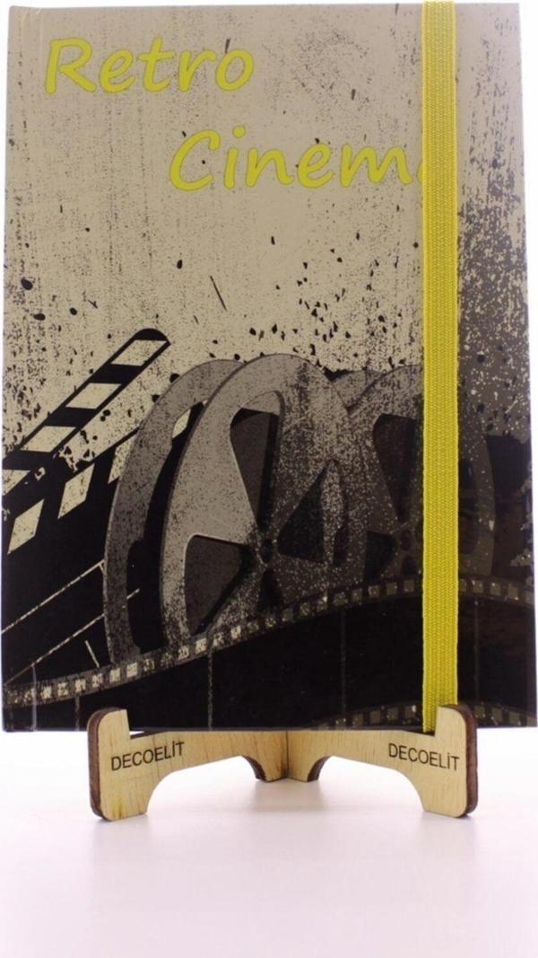 Adm Store Lastikli Çizgisiz Sert Kapak Retro Cinema Defter - Image 1