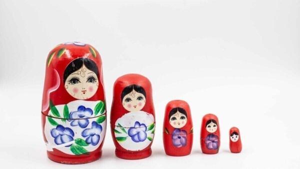 Adm Store Sevgiliye Özel Günlere Hediye Dekoratif Süpriz Ahşap Iç Içe Geçen Matruşka 5 Li Kırmızı - Image 1