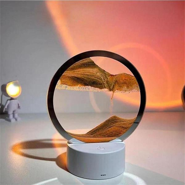 Adm Store Turuncu 7 inç Kum Sanatı Led Işıklı Kum Saati Ev Ofis Dekorasyonu Hediye 3D Gece Lambası Kum Sanatı - Image 1
