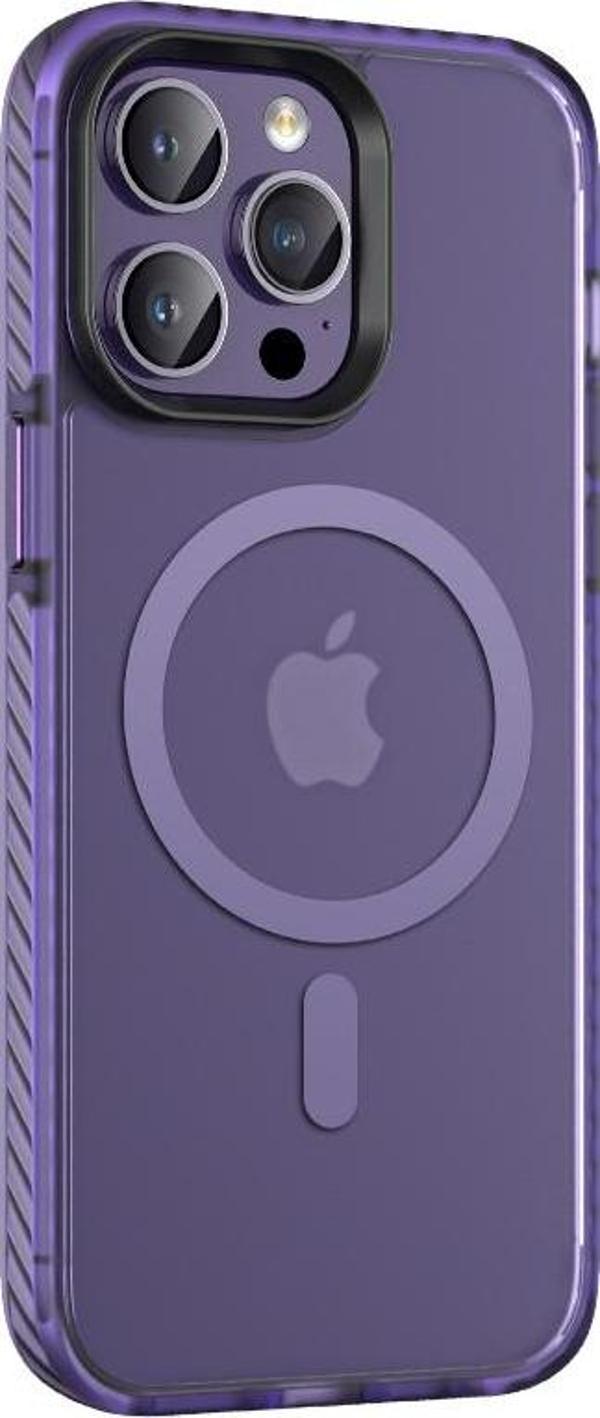 Apple iPhone 14 Pro Max Kılıf Mat Arka Yüzey Wireless Şarj Özellikli Zore Locik Kapak - Image 1