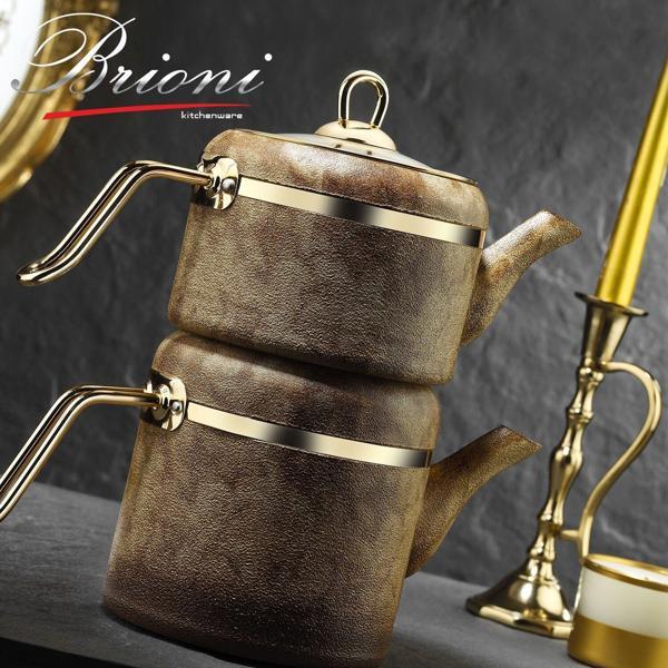 Brioni Royal Stone Çaydanlık Takımı - Kaplangözü/Altın - Image 1