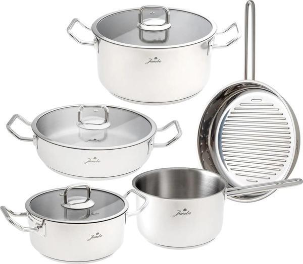 Jumbo Proshine Steel 8 Parça Tencere Seti - Image 1