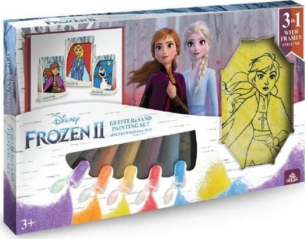 Disney Frozen II Elsa&Anna&Olaf Çerçeveli Kum Boyama Seti-Red Castle TS-06 - Image 1