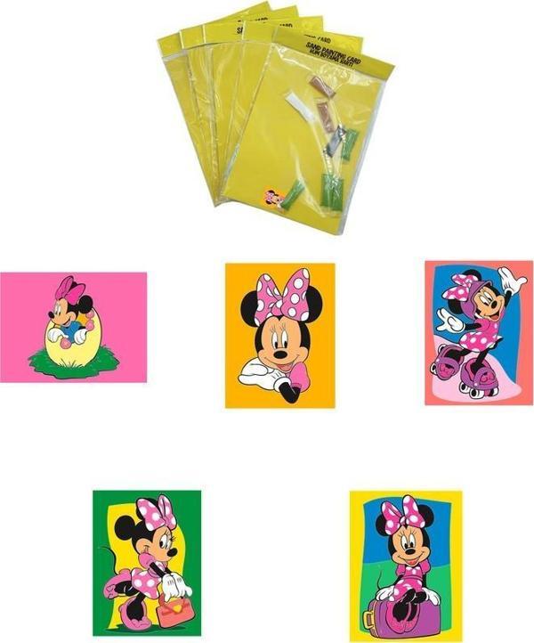Disney Minnie Mouse, 5 Adet Büyük Boy A4, Kız Çocuk Kum Boyama Kartı Seti-Red Castle KB-D-051 - Image 1
