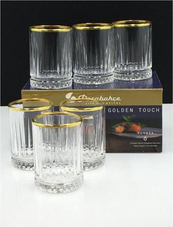 Paşabahçe elysia kristal gold 6 lı shot bardak - tekila bardağı 110 cc 520442 - Image 1