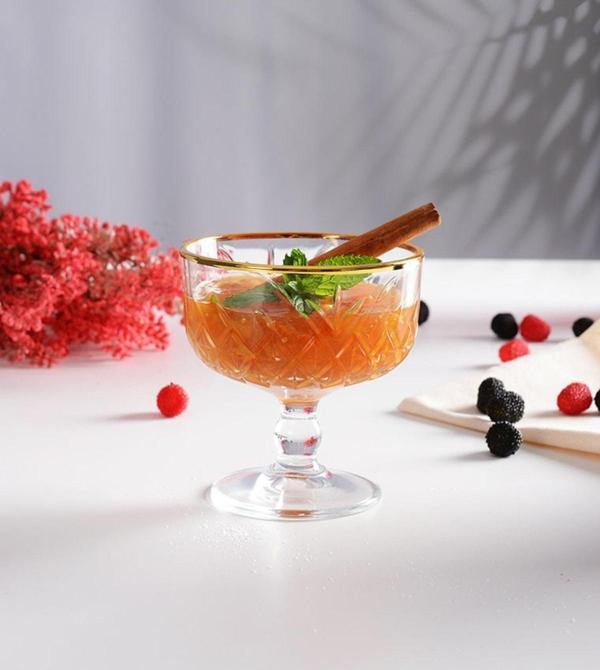 Paşabahçe timeless yaldızlı dondurmalık 4 lü çok amaçlı sunum kasesi 440211 - Image 1