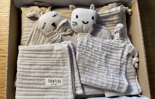 Bebek Müslin Set %100 Pamuk, 5 Parça, Battaniye,Yaka Bezi,Müslin Uyku Arkadaşı,Büzgülü Kese - Image 1