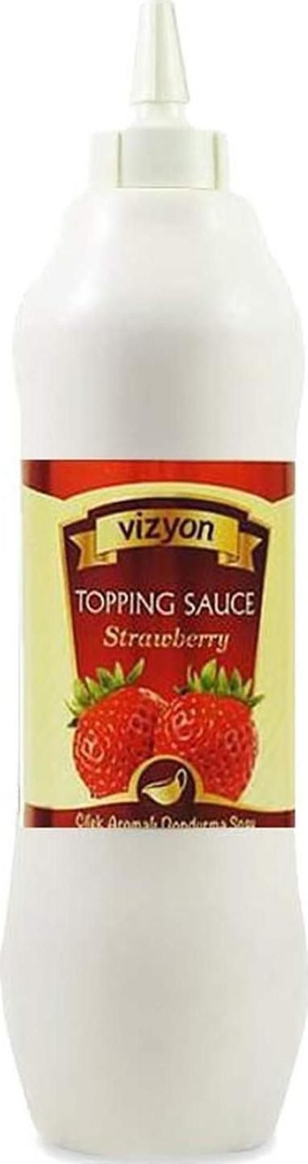Vizyon Çilek Aromalı Dondurma Sosu 1 kg(Topping) - Image 1