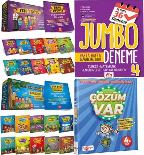 4. Sınıf Jumbo Tüm Dersler Deneme+Fen Bilimleri Öyküleri 1.Seri Fen Köyü Ve 2.Seri Fen Köyü Büyüyor Ve Çözüm Var - Model Eğitim Yayınları - Image 1