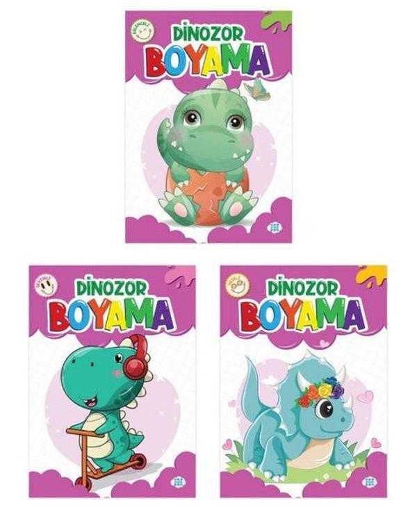 Dinozor Boyama  Seti - 3 Kitap Takım - Dokuz Yayınları - Image 1
