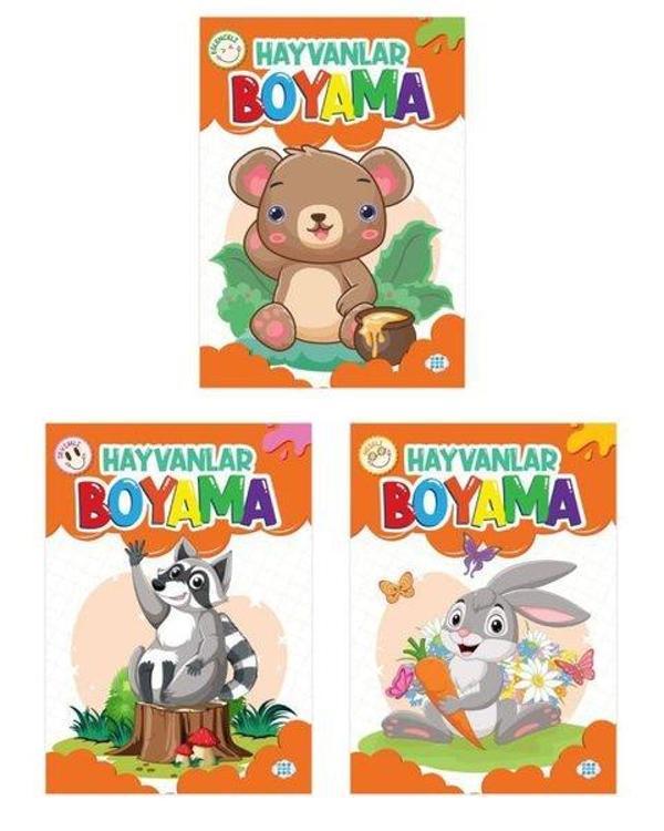 Hayvanlar Boyama Seti - 3 Kitap Takım - Dokuz Yayınları - Image 1