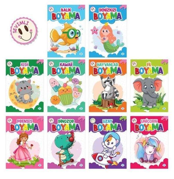 Sevimli Boyama Seti - 10 Kitap Takım - Dokuz Yayınları - Image 1