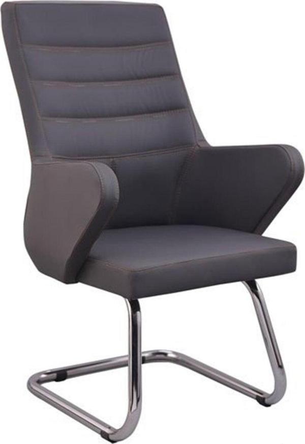 Herkese Mobilya Boras Krom Deri Misafir Koltuğu Bekleme Koltuğu Ofis Koltuğu - Image 1
