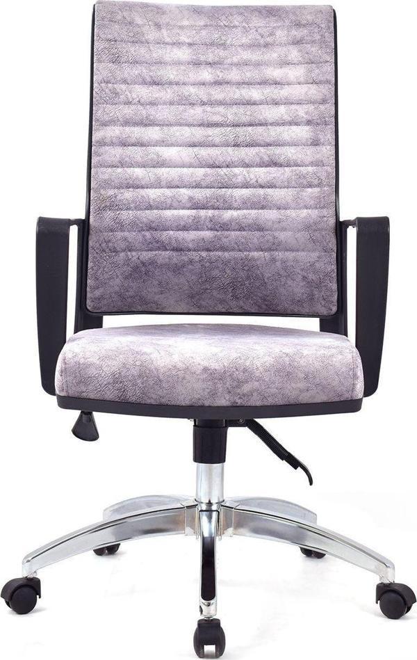 Herkese Mobilya Magenta Gri Deri Çalışma Koltuğu Ofis Koltuğu - Image 1