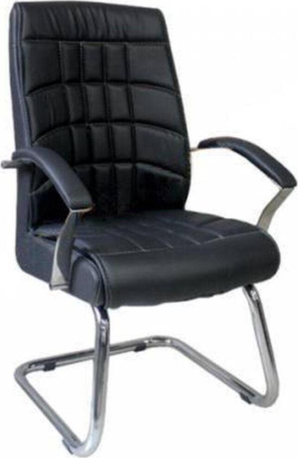 Herkese Mobilya Due Krom Deri Misafir Koltuğu Bekleme Koltuğu Ofis Koltuğu Büro Koltuğu Tekli Koltuk - Image 1