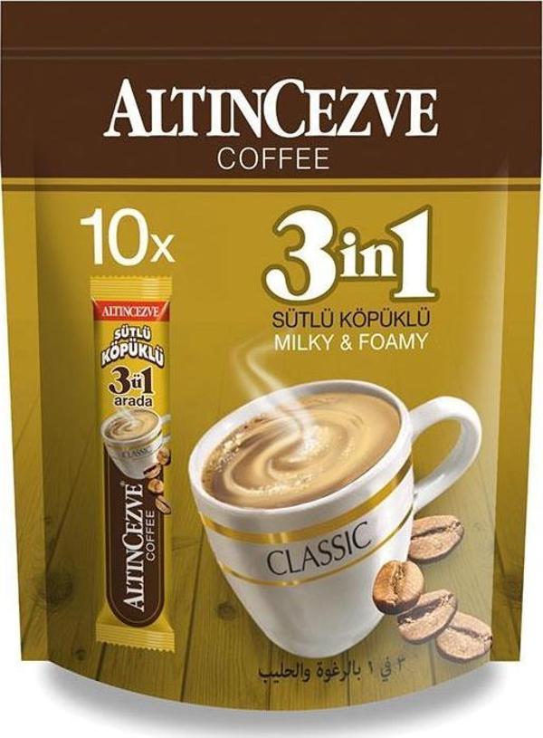 Altıncezve 3ü1 Arada | Üçü bir arada Sütlü Köpüklü 10′ lu Paket (Tek İçimlik) 16 Gr x 10 Adet - Image 1