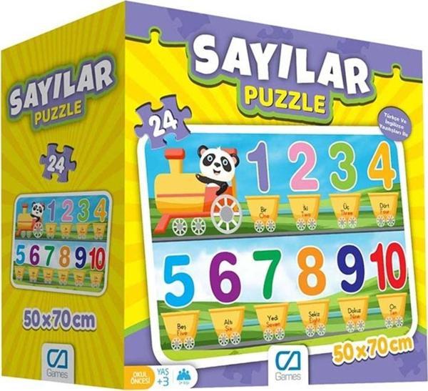 Ca Games Puzzle 24 Parça Okul Öncesi Sayıları Öğreniyorum Seti 50x70 Cm - Image 1