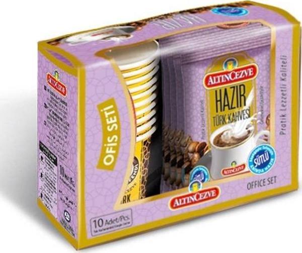 Altıncezve Ofis Seti | Hazır Türk Kahvesi Sütlü-Şekerli 10' lu Paket (10 Adet x 11 Gr) - Image 1