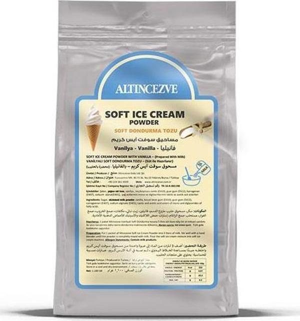 Altıncezve Soft Dondurma Tozu Vanilyalı 1.300 Gr - 5L (Süt) - Image 1