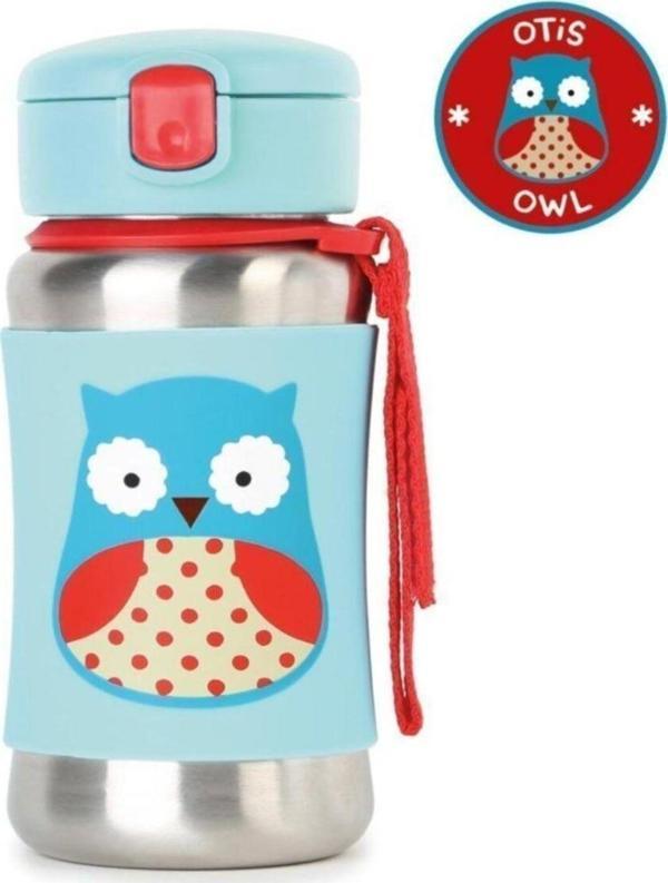 Skip Hop Pipetli Paslanmaz Çelik Suluk 350 ml Baykuş - Image 1