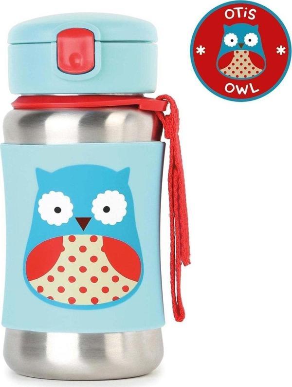 Skip Hop Pipetli Paslanmaz Çelik Suluk 350ml Baykuş - Image 1
