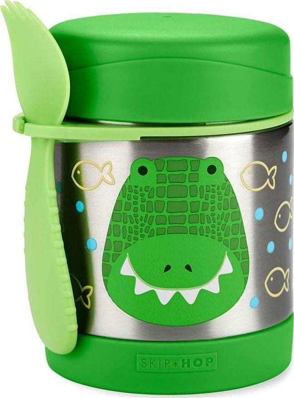 Skip Hop Timsah 2 Parça Paslanmaz Çelik Mama Saklama ve Taşıma Termosu - Image 1