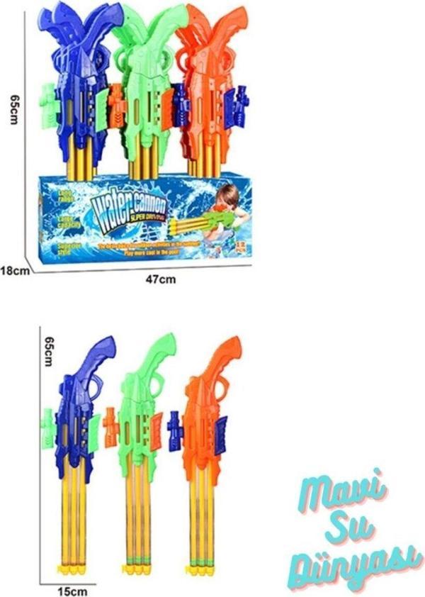 mavisudünyası Su Tüfeği Su Tabancası 3 Atarlı 65 Cm - Image 1