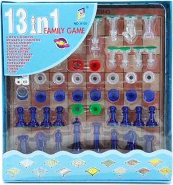 Birlik Satranç Renkli Kutulu Ahşap 13 in 1 Oyun Seti - Image 1
