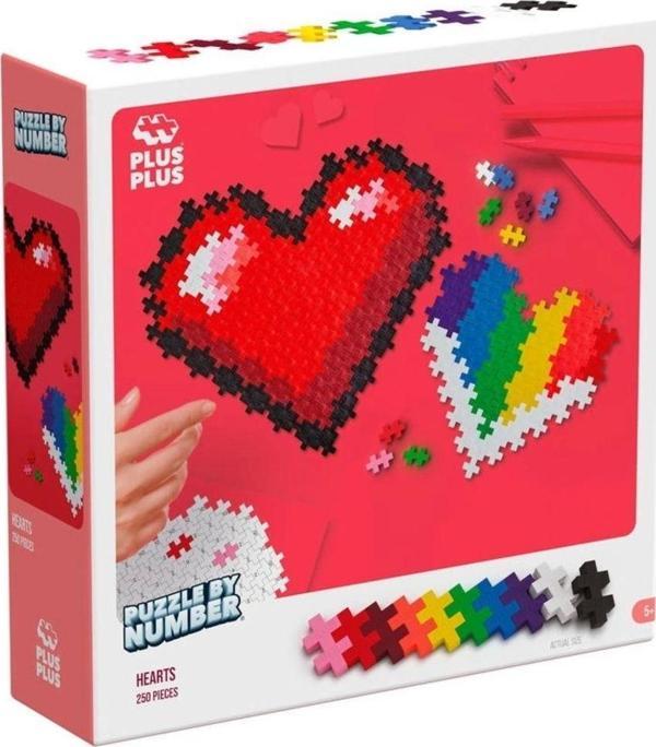 Plus Plus PLUS-PLUS PUZZLE BY NUMBER HEARTS 250 PCS - Image 1