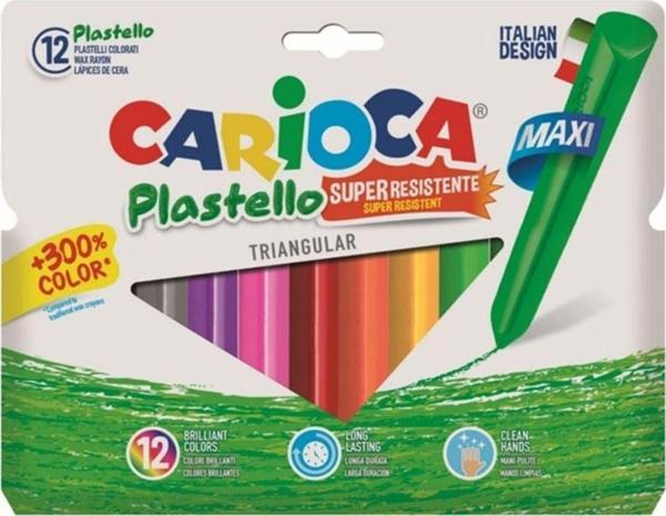 Carioca Jumbo &amp;uuml;&amp;ccedil;gen Yıkanabilir Pastel Boya 12'li - Image 1