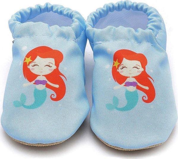 Mermaid Kaydırmaz Taban Bebek Yazlık Patik Mavi , Ev Botu Terliği Kreş Ayakkabısı Panduf F-824 - Image 1