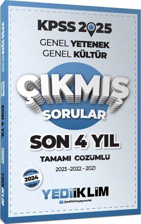 2025 KPSS Genel Yetenek Genel Kültür Son 4 Yıl Tamamı Çözümlü Çıkmış Sorular Yediiklim Yayınları - Yediiklim Yayınları - Image 1