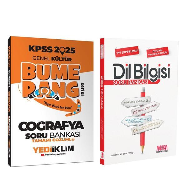 Yediiklim 2025 KPSS Bumerang Coğrafya ve AKM Dil Bilgisi Soru Bankası Seti 2 Kitap - Yediiklim Yayınları - Image 1