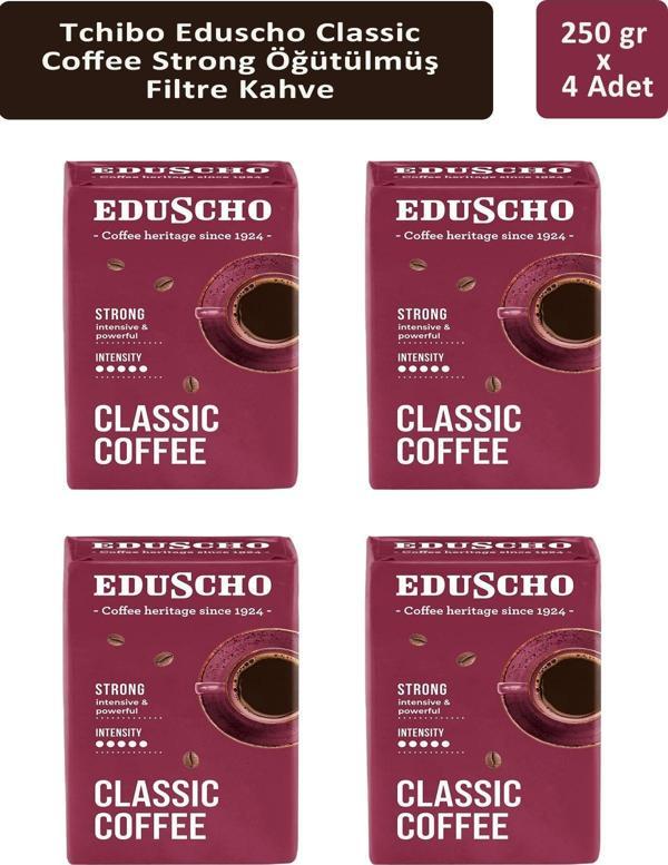 Tchibo Eduscho Classic Coffee Strong Öğütülmüş Filtre Kahve 250 gr x 4 Adet - Image 1