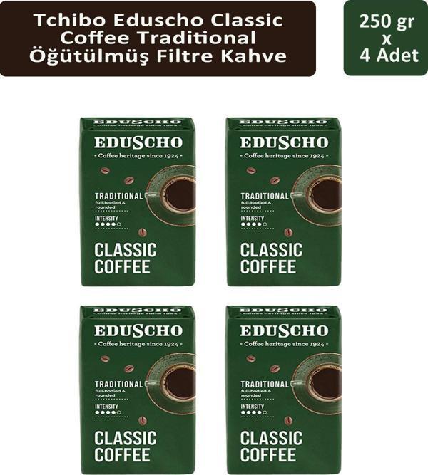 Tchibo Eduscho Classic Coffee Traditional Öğütülmüş Filtre Kahve 250 gr x 4 Adet - Image 1