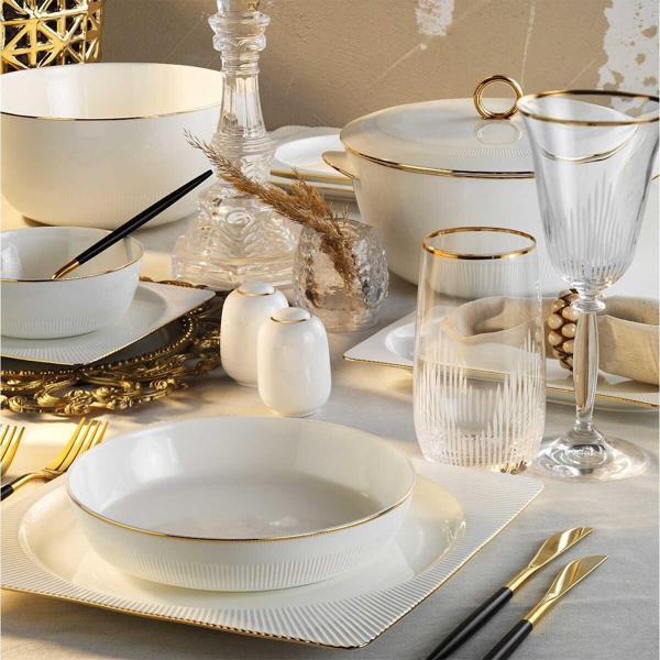 Aryıldız Maria Gold 12 Kişilik 60 Parça Yemek Takımı Ar251034  - Image 1