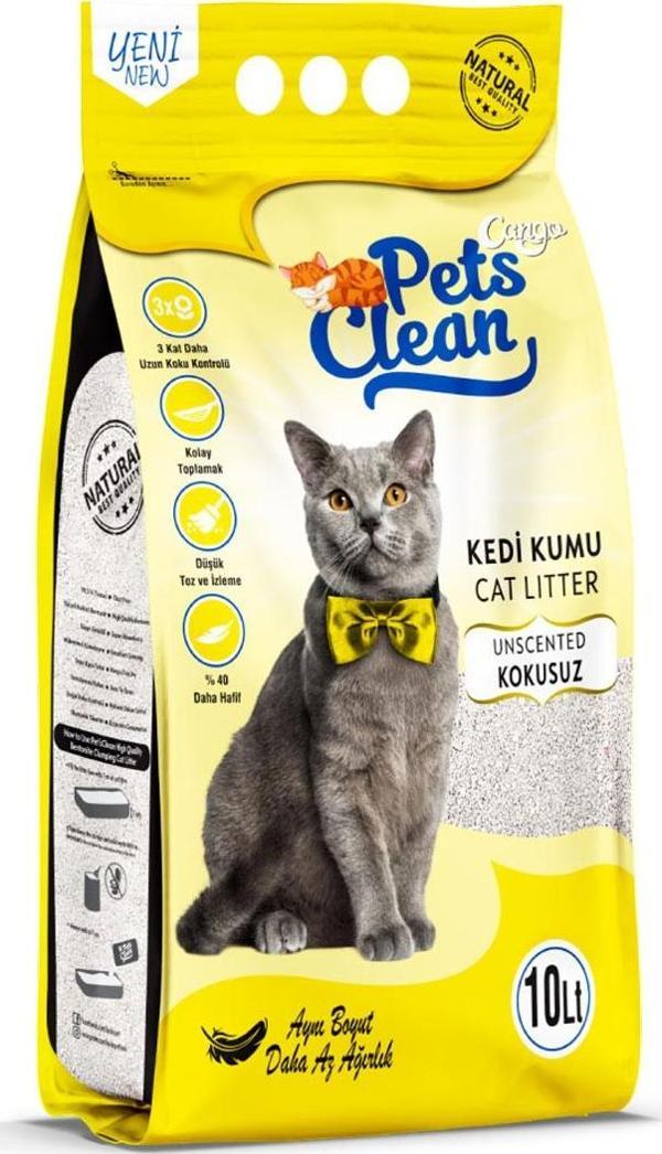 Pets Clean Kedİ Kumu Natural (Kokusuz) 10LT - Image 1