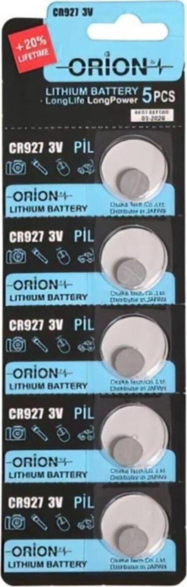 Orion Cr927 3V Lityum Pil 5'Li Paket - Image 1