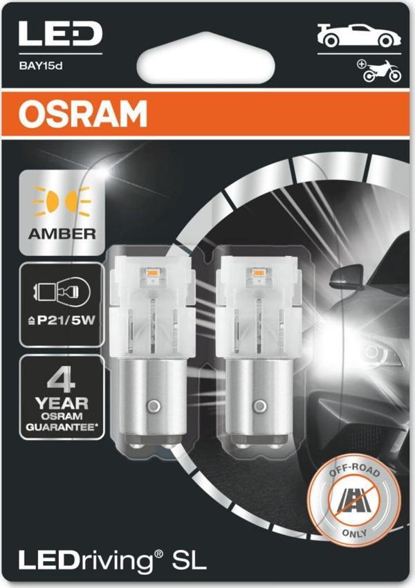 Osram Çift Duy Sarı 1016 Led Stop Ampulü Ledriving Sl 7528Dyp.02B (2'Li Paket) - Image 1