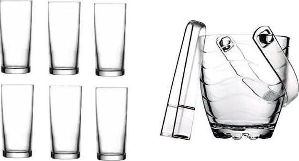 Paşabahçe rakı bardak ve 8 prç. rakı bardağı ve buz kovası seti  - Image 1