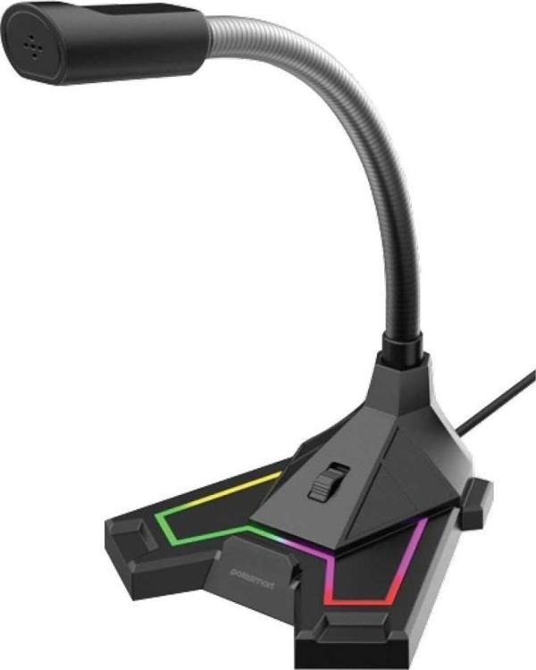 Polosmart PGS402 USB Kablolu RGB Aydınlatma Masaüstü Gaming Oyuncu Mikrofon Siyah - Image 1