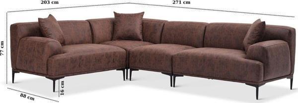 Vipa New York Köşe Modül Koltuk Takımı , Comfort Plus ,Ofis Salon ve Oturma Odası için 3R+K+1+3L - Image 1