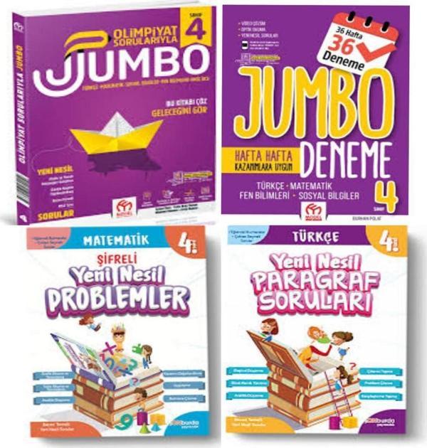 4. Sınıf Olimpiyat Sorularıyla Jumbo Soru Bankası + Tüm Dersler Deneme Ve Yeni Nesil Paragraf+ Matematik Soruları - Model Eğitim Yayınları - Image 1