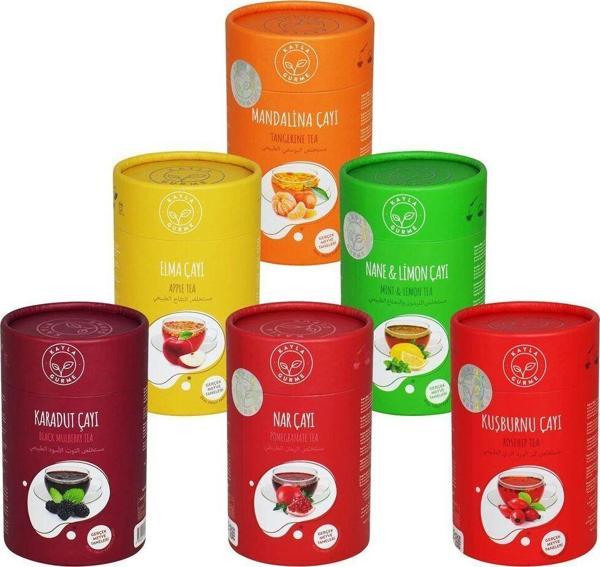 Kayla Gurme Meyve Taneli Çaylar Silindir Karton Kutu 6 Çeşit * 175 Gr. - Image 1